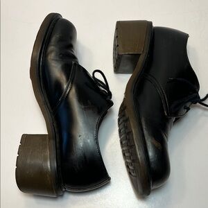 Vintage 90s Dr. Martens 8151 Oxfords, size 7, chunky heel, smooth black leather